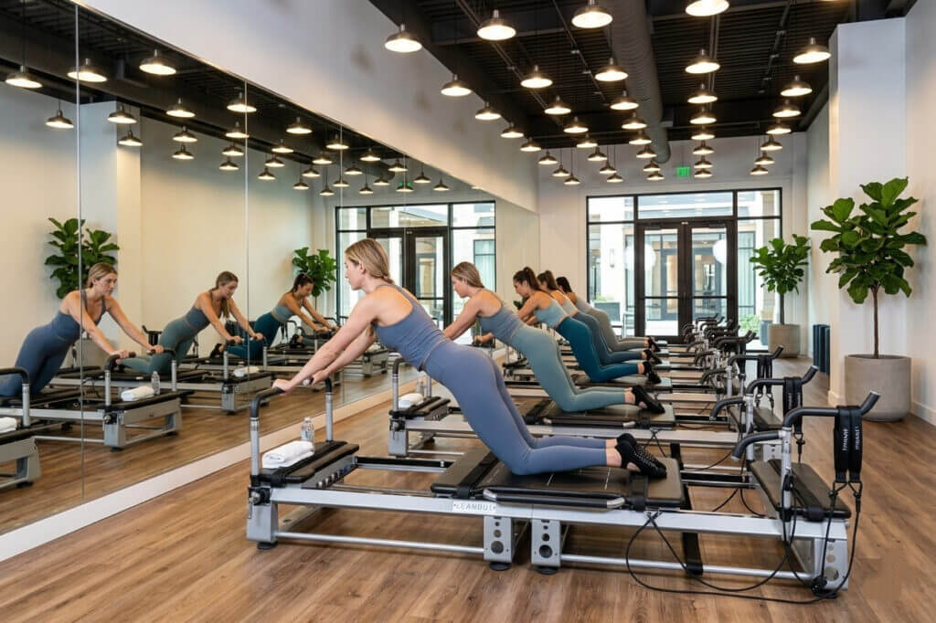 Small Pilates reformer studio for private training sessions